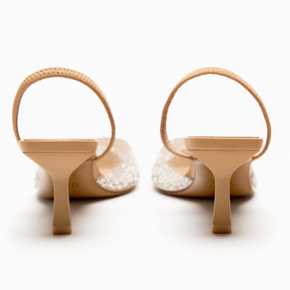 Zara PEARL HEELED SLINGBACKS - Picture 9 of 9